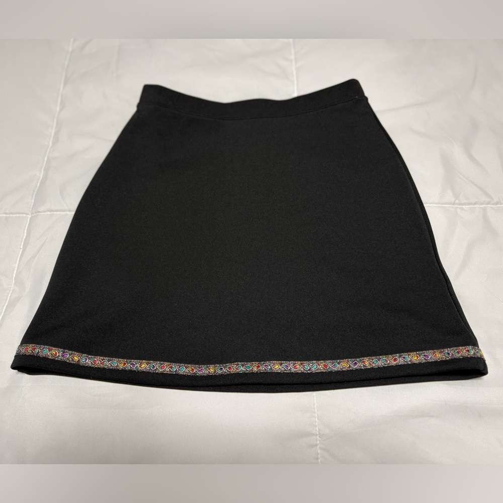 Express Black Mini Skirt with Colorful Hem